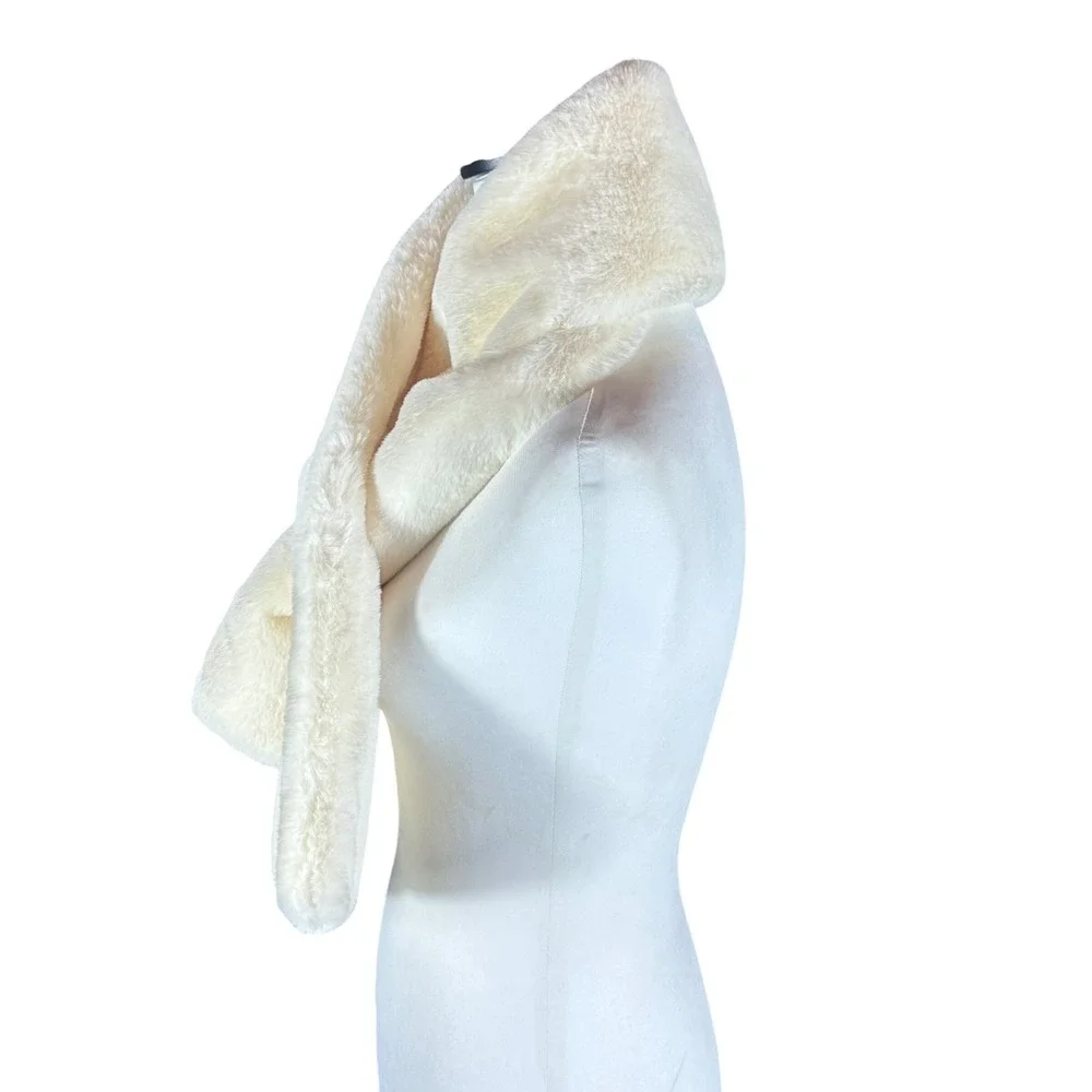Apparis Faux Fur Scarf NWT Women NS Cream Vegan Winter Wrap F20107CM